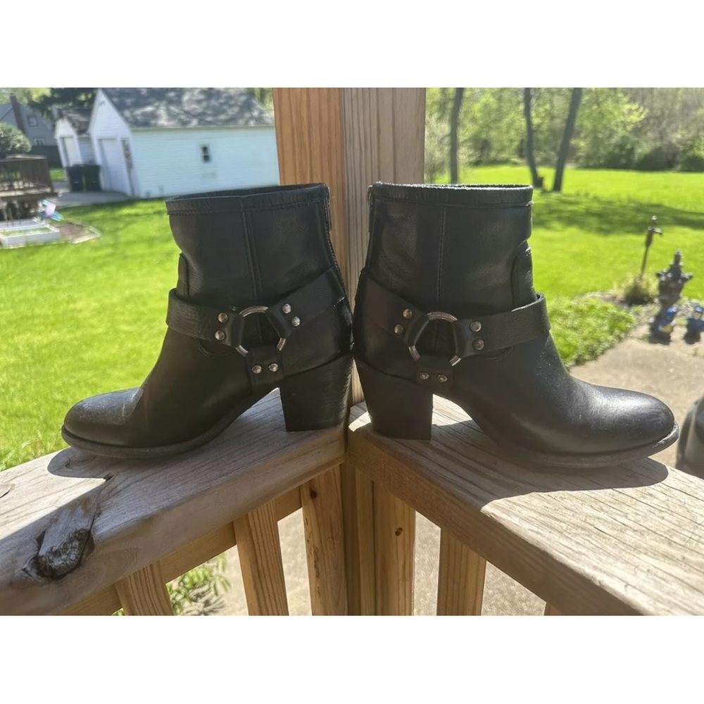 Frye Tabitha Harness Short Boot/booties Women's 6 Black Leather